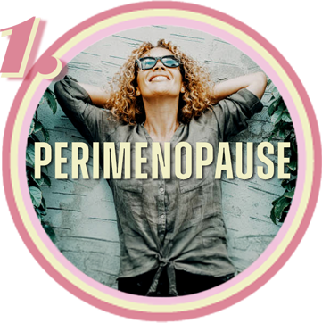Smiling woman representing the perimenopause stage.